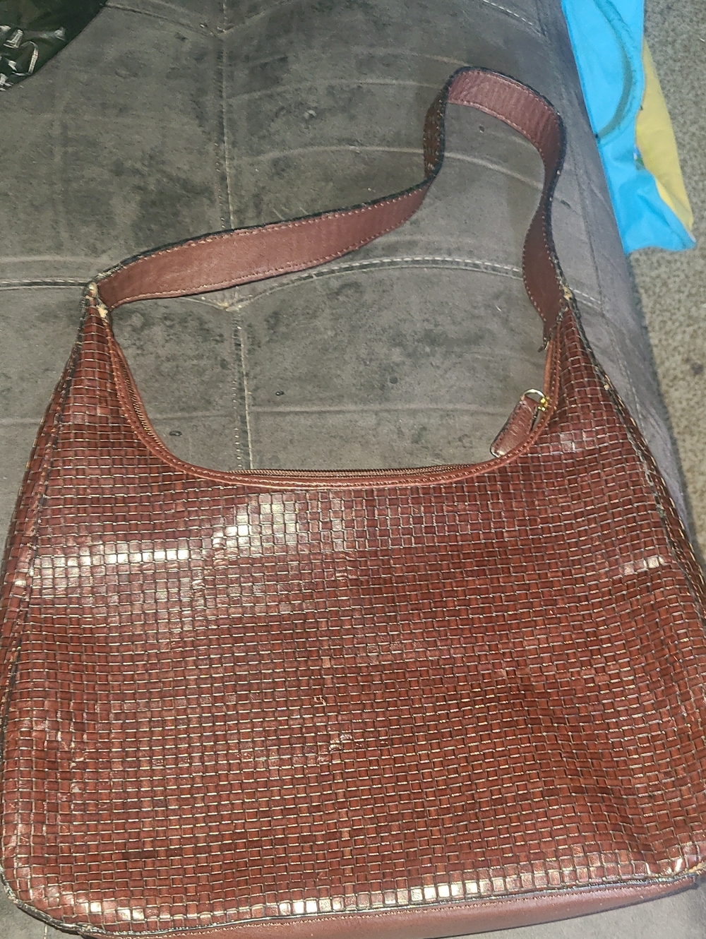 Expressions Brown Woven Shoulder Bag